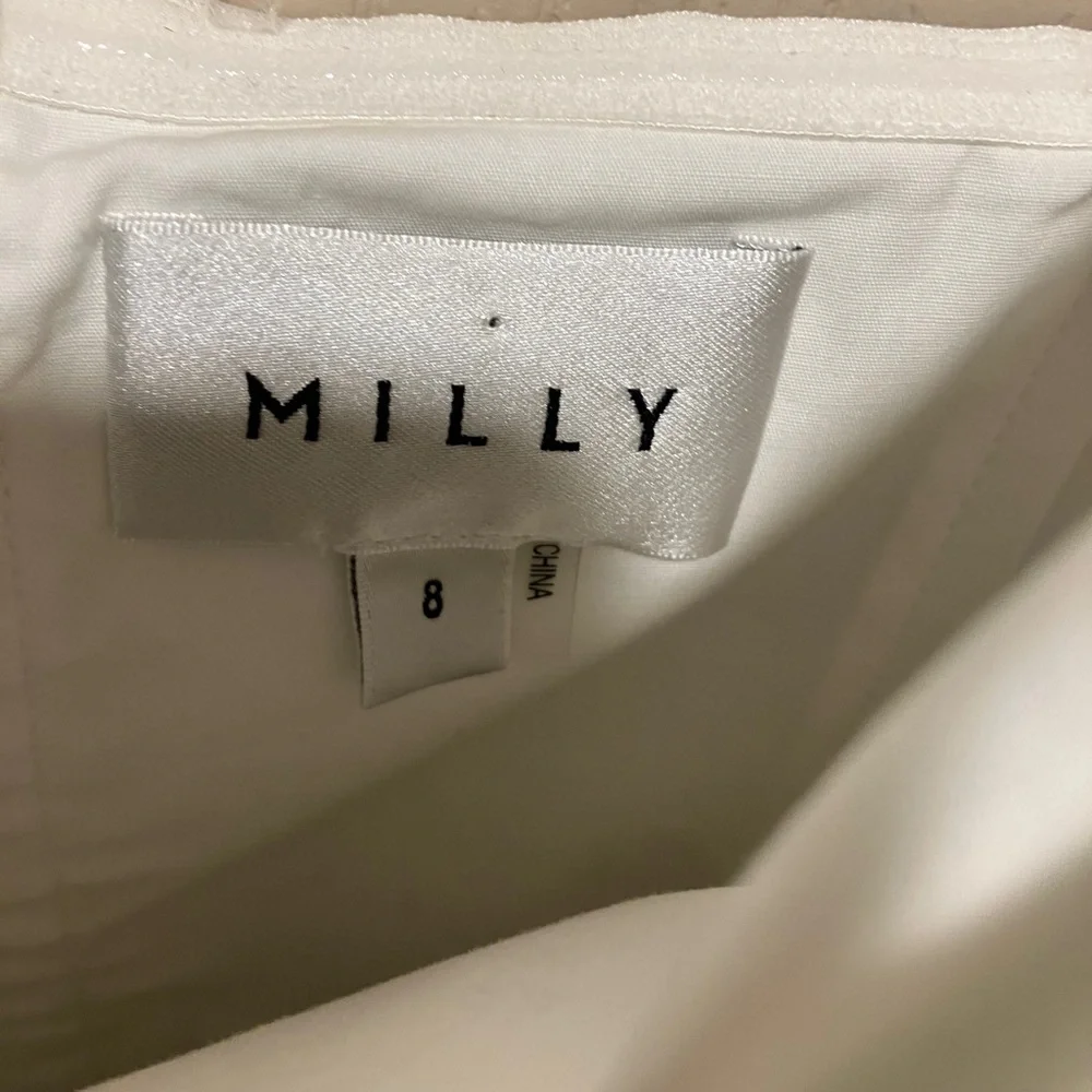 Milly Green and White Leaf Print Dress Size 8 - Picture 5 of 9